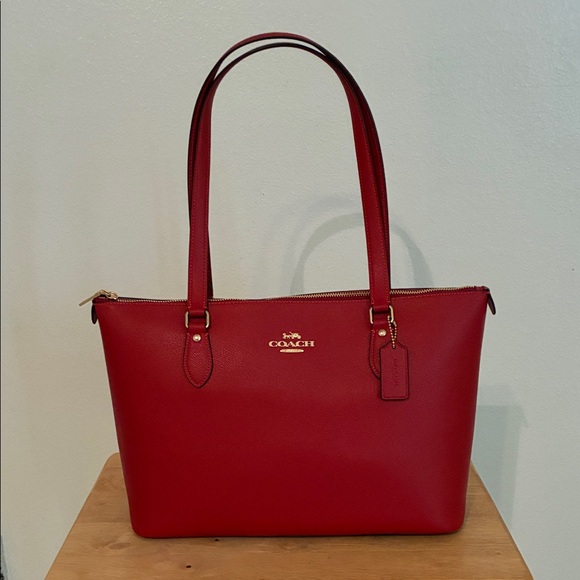 Coach Cherry Red Leather Tote - Picture 1 of 1